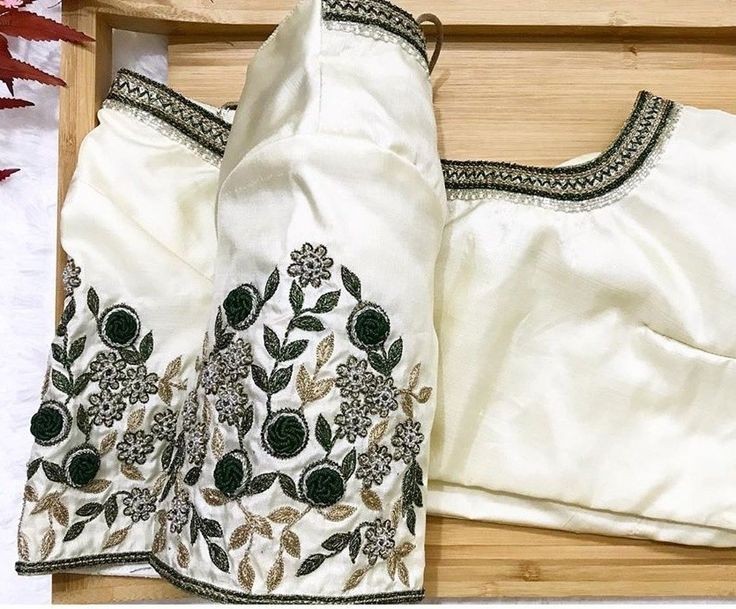 White Maggam Work Blouse