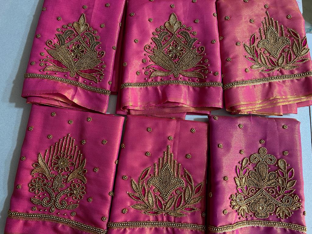 Tissue Maggam Work Blouses