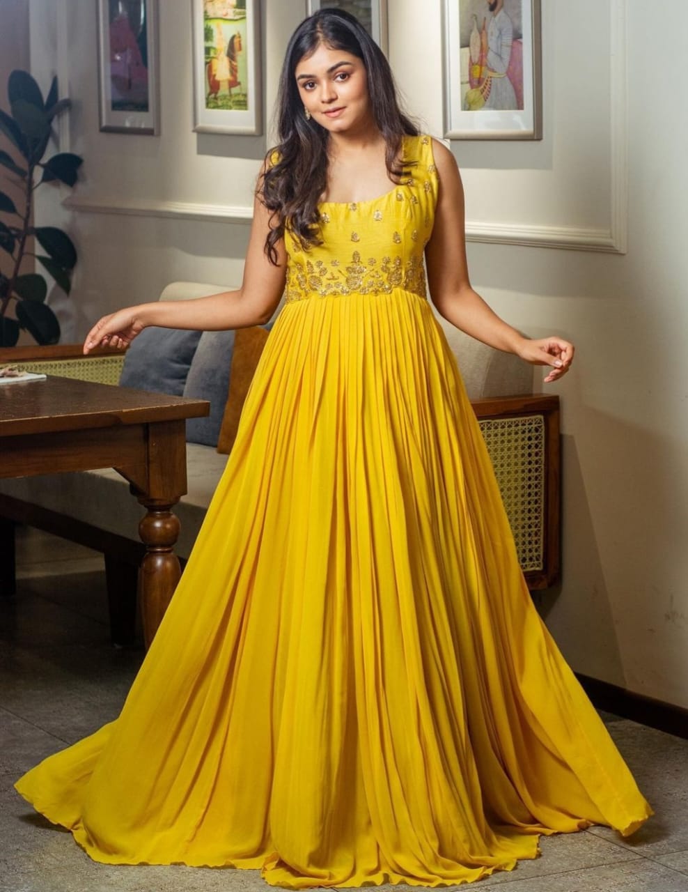 Elegant Yellow Long Gown