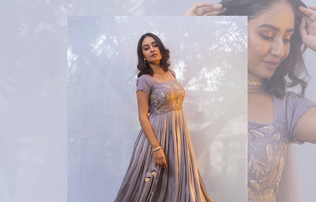 Grey Designer Long Gown