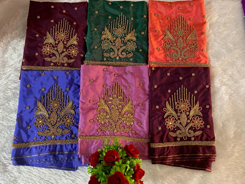 Floral Beads Maggam Work Blouse