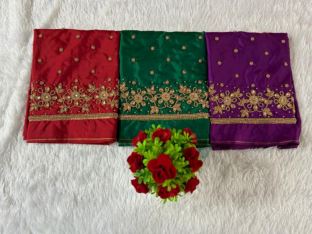 Aari Beads Border Work Blouse