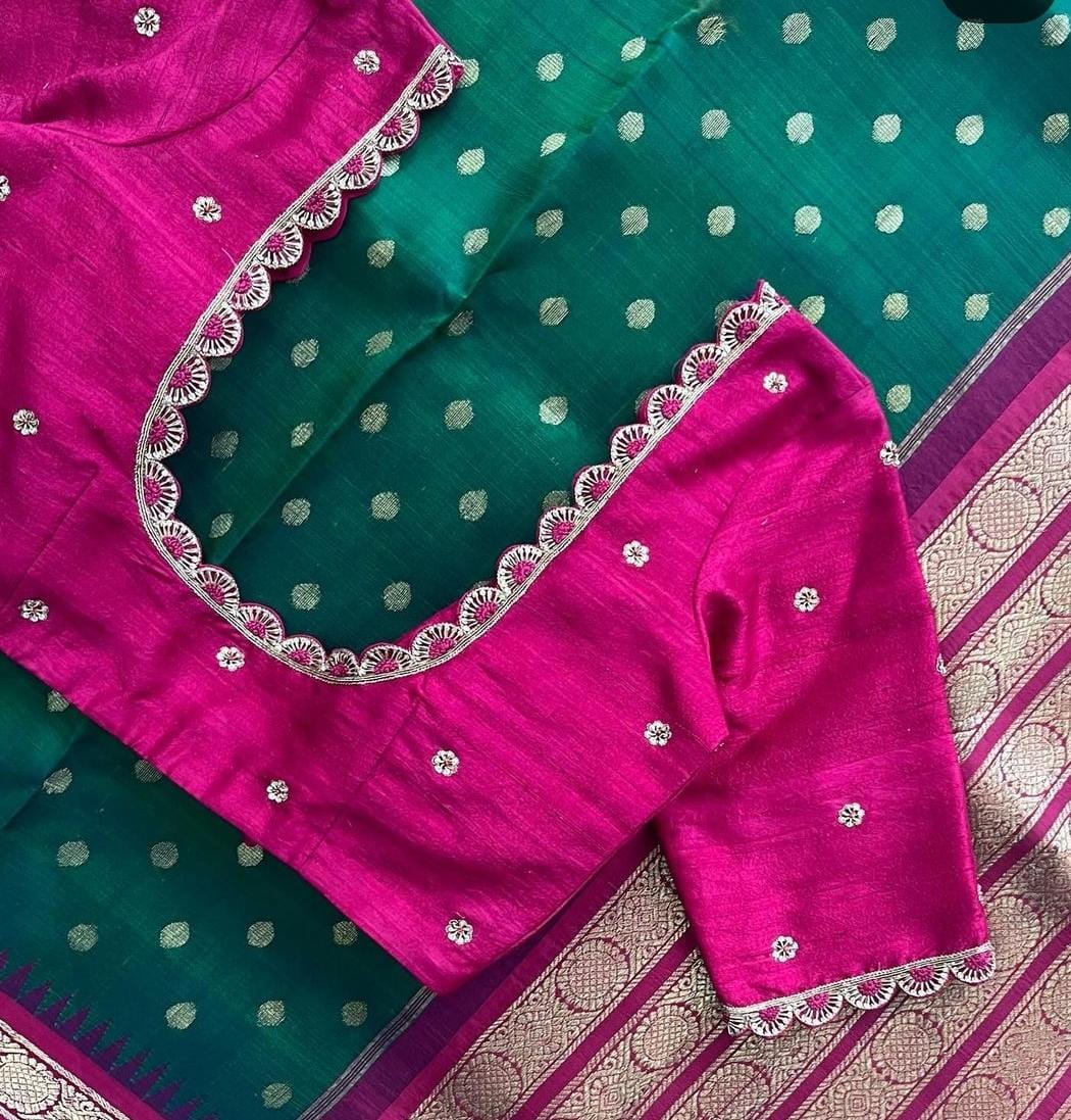 Latest Pink Cutwork Designer Blouse