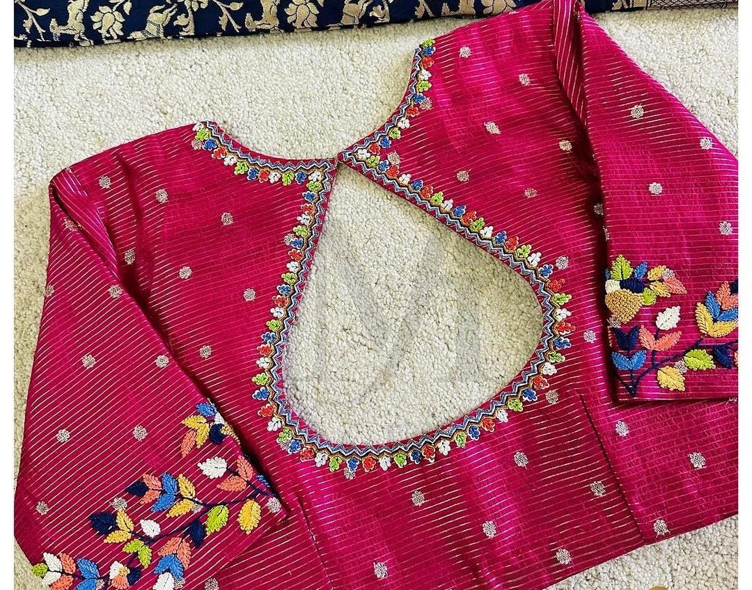 Elegant Multi Bead Work Blouse