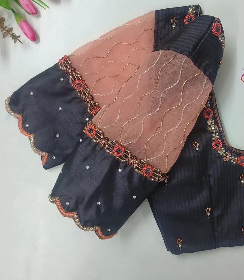 Black Designer Work Blouse