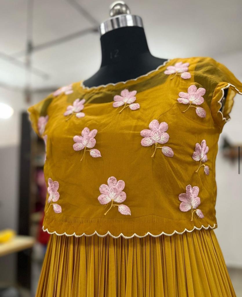 Yellow Elegant Long Gown - Image 2