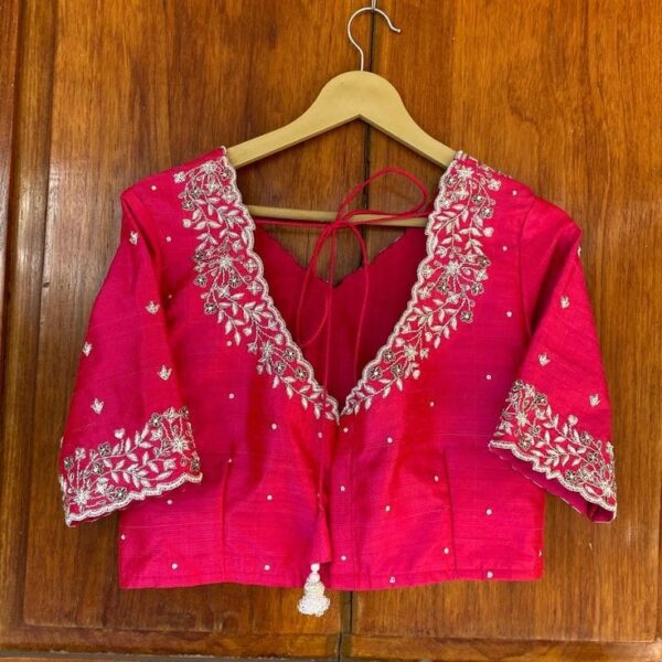 V Neck Elegant Maggam Blouse
