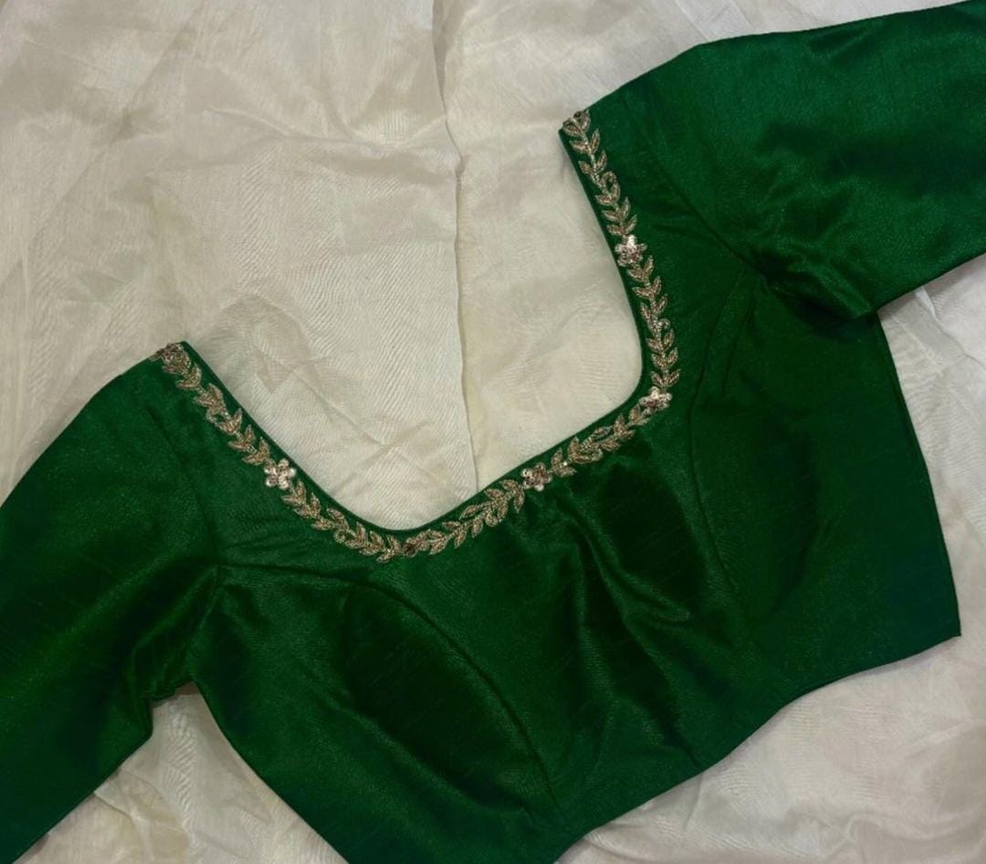 Emerald Essence Maggam Blouse