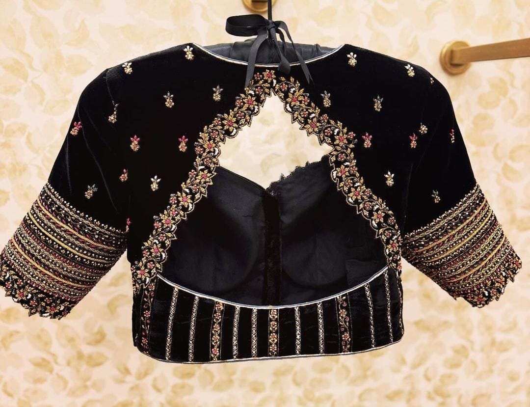 Black Diamond Velvet Blouse