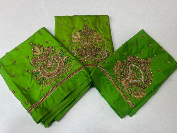 Custom Parrot Green Fashion Beads Blouse