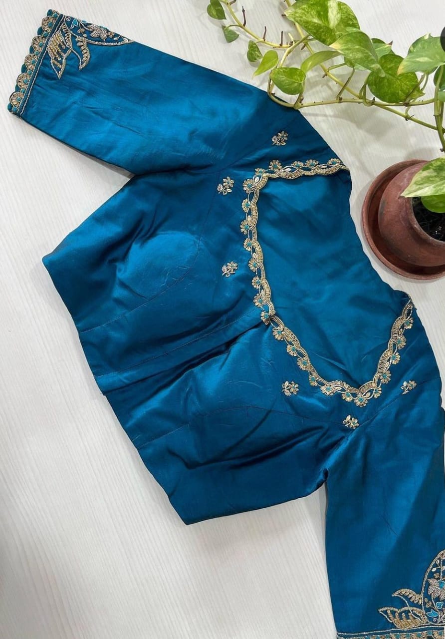 Royal High-Neck Maggam Blouse