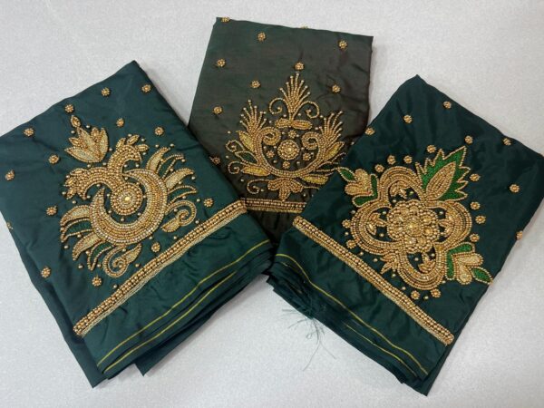 Simple Shamrock Maggam Blouse