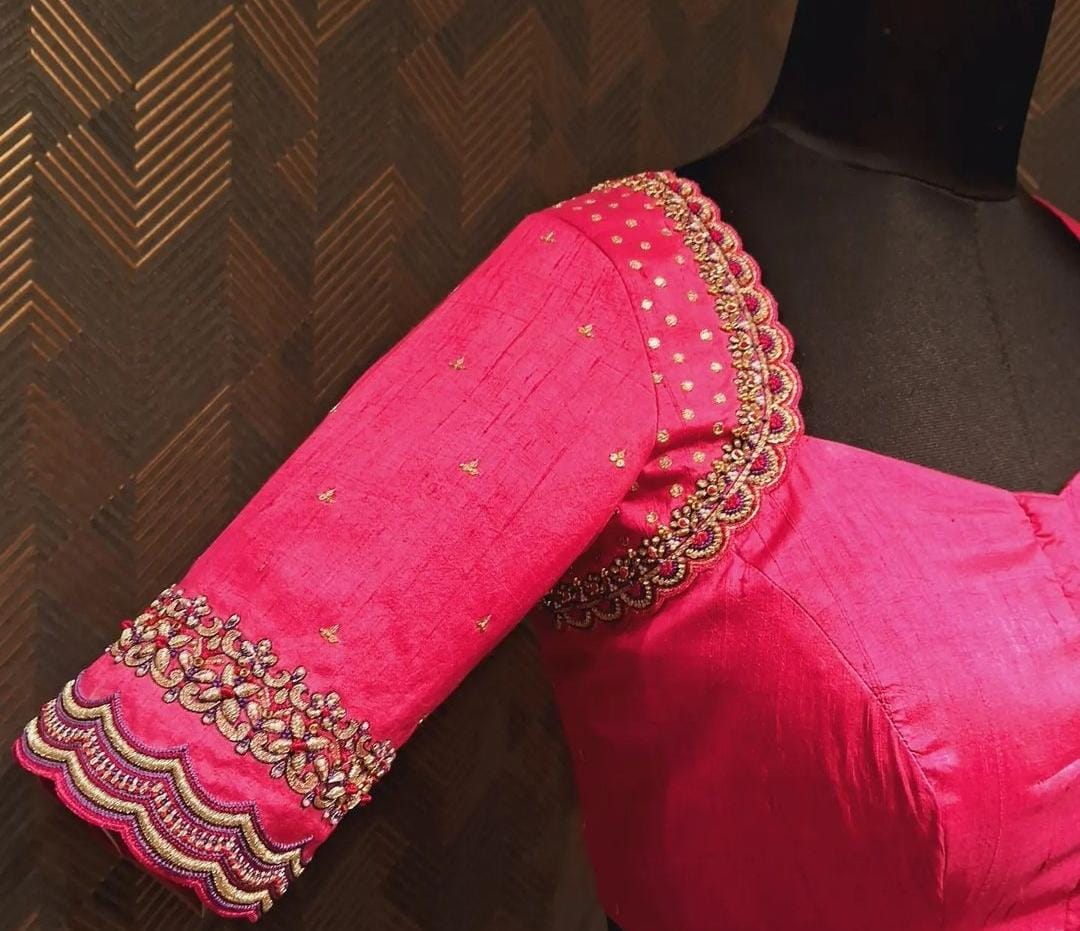 Elegant Zardosi Maggam Work Blouse