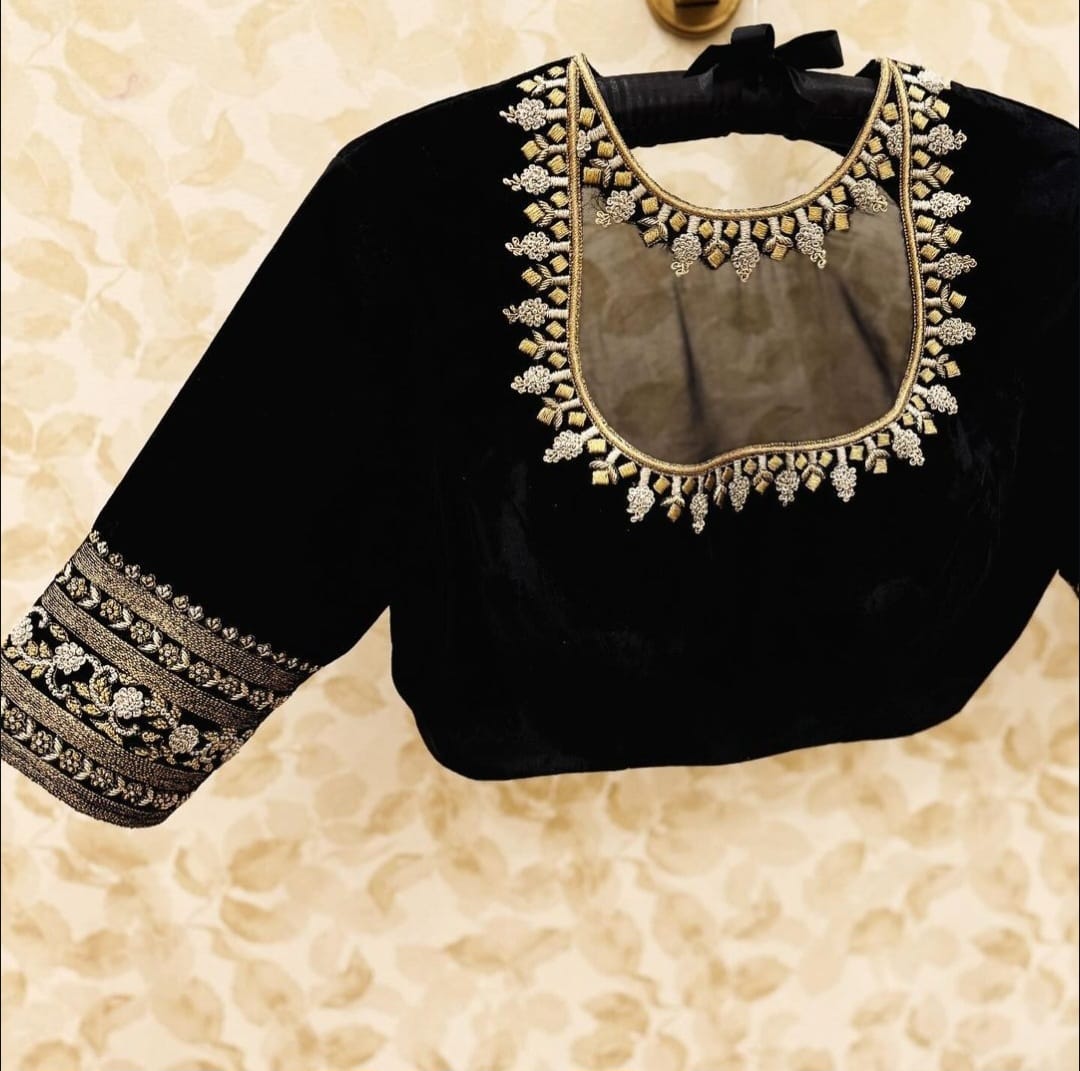 Midnight Black Maggam Blouse