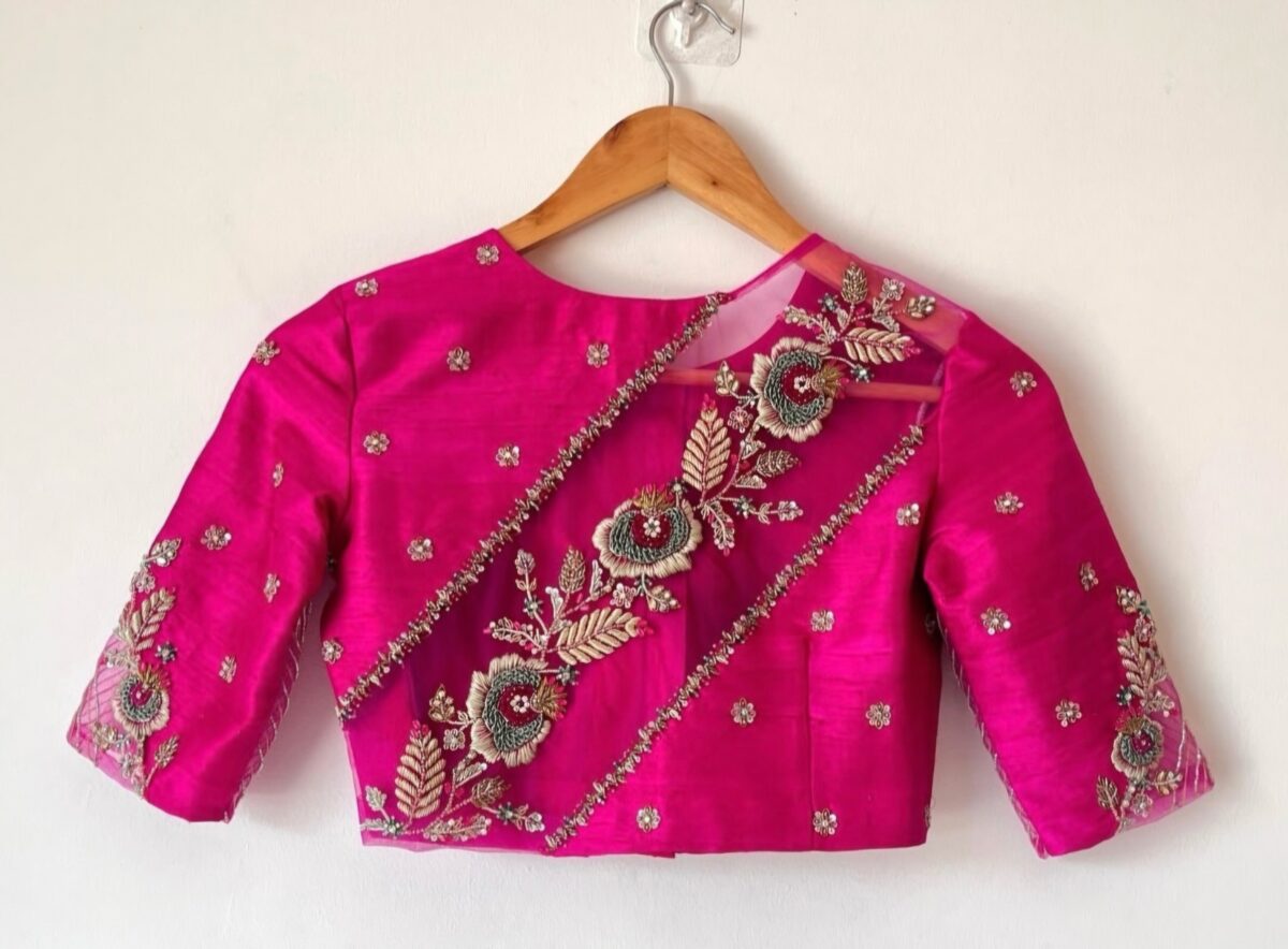 Soft Pink Maggam Blouse – Perfect for Sarees
