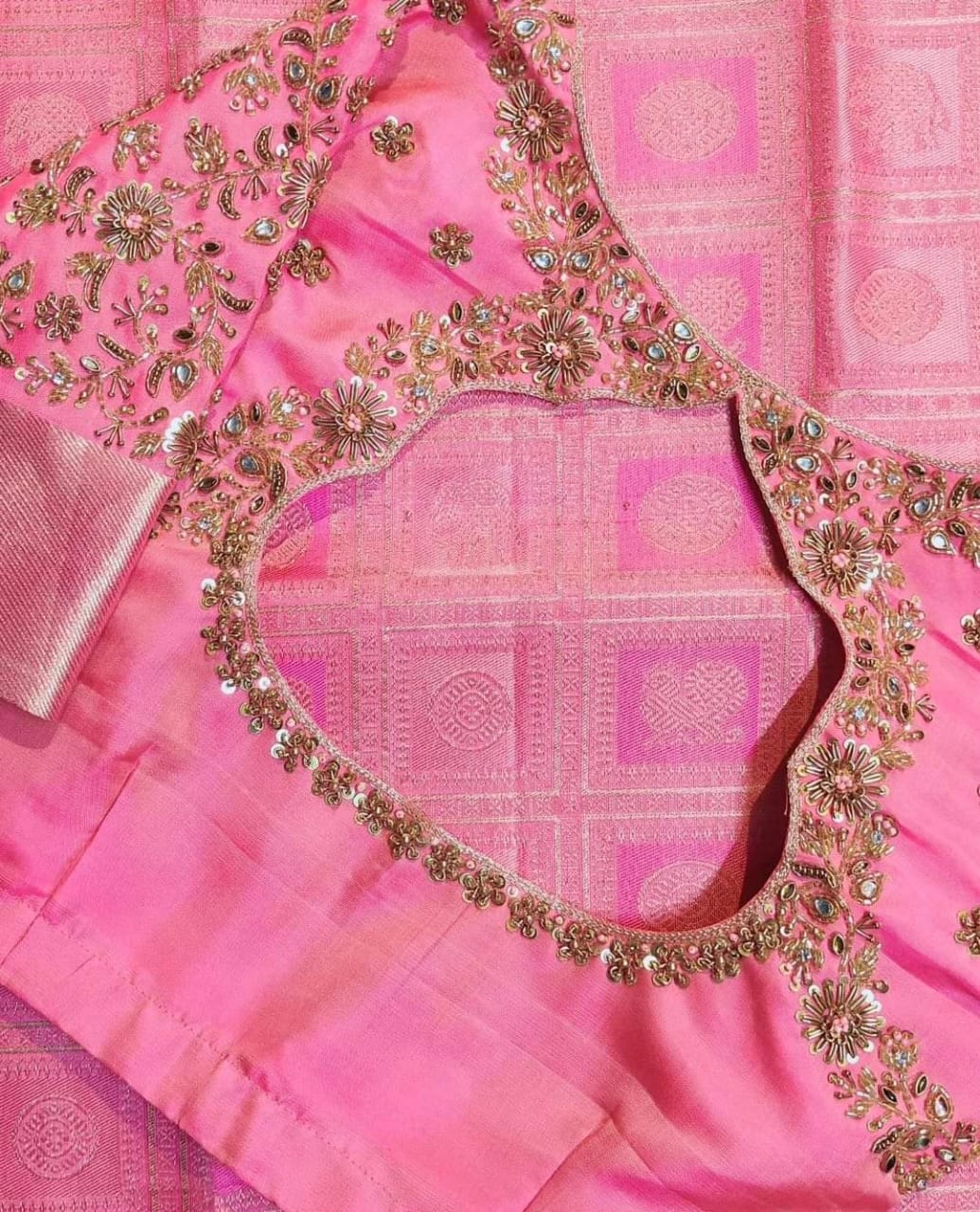 Antique Rose - Baby Pink Zardosi Blouse