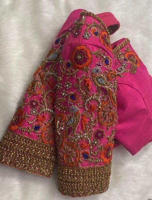 Exquisite Pink Bridal Blouse with Zardosi Work