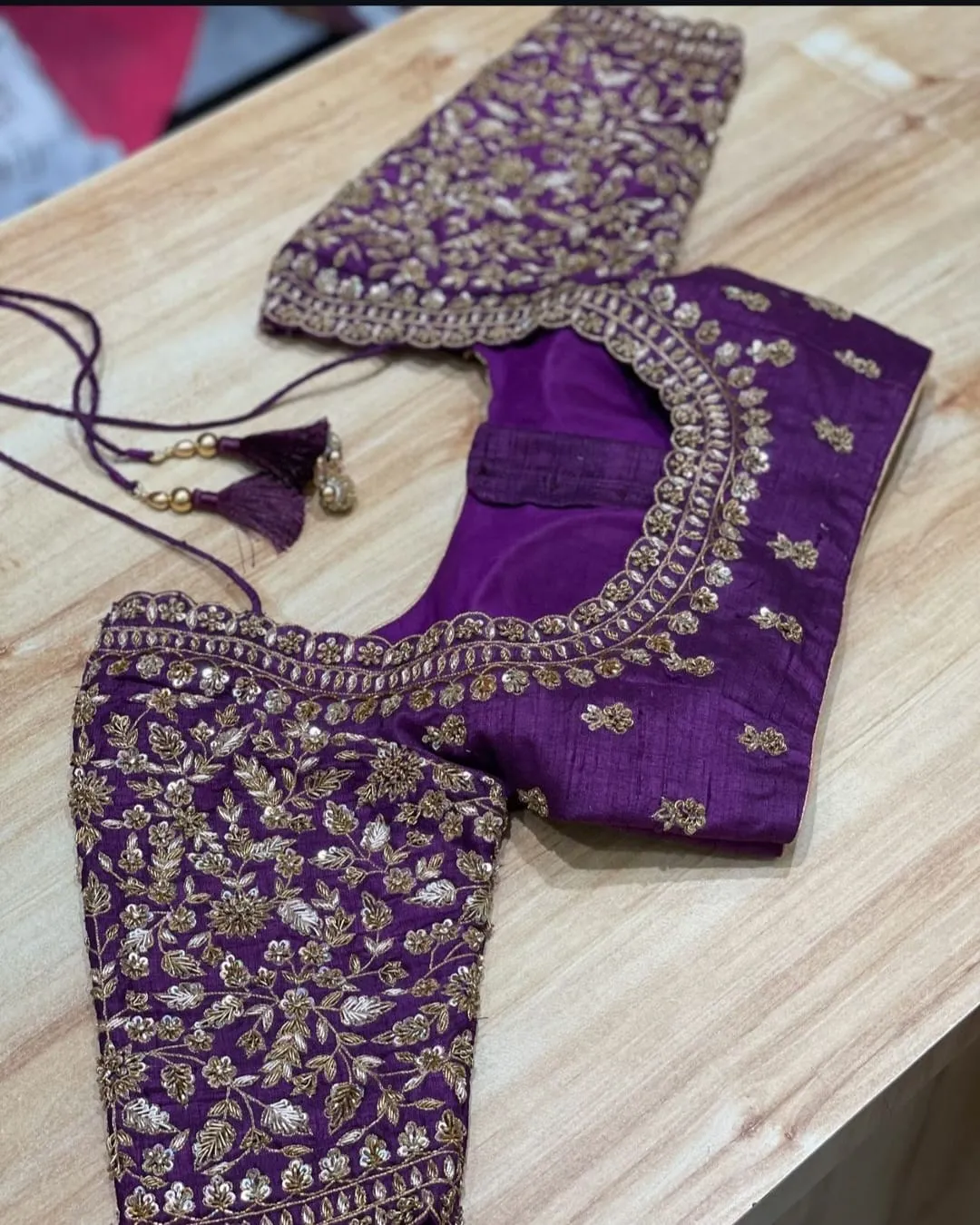 Lavender Elegance – Exclusive Zardosi Bridal Blouse
