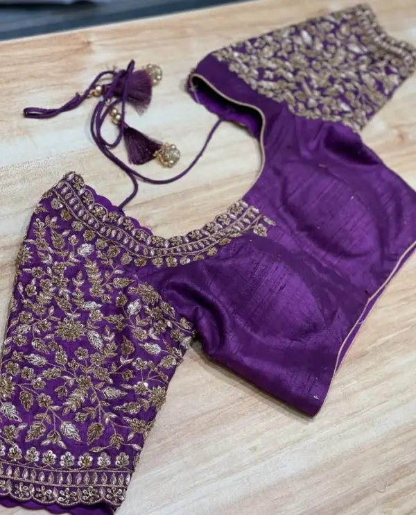 Lavender Elegance – Exclusive Zardosi Bridal Blouse