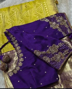 Royal Purple Zardosi Blouse - A Maggam Work Masterpiece