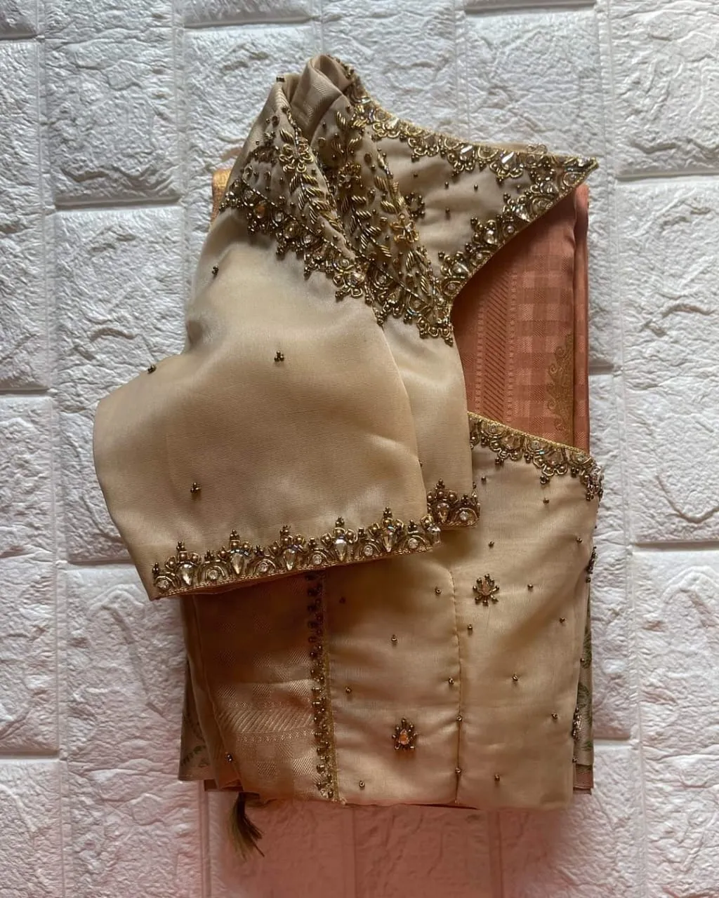 Sophisticated Charm – Designer Creme Net Blouse