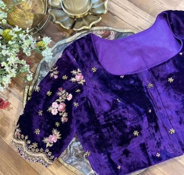 Velvet Majesty – Cutwork Elegance Blouse