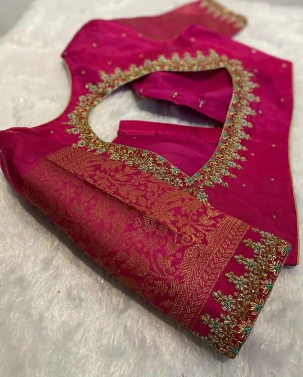 Bridal Radiance – Pink Embroidered Wedding Blouse