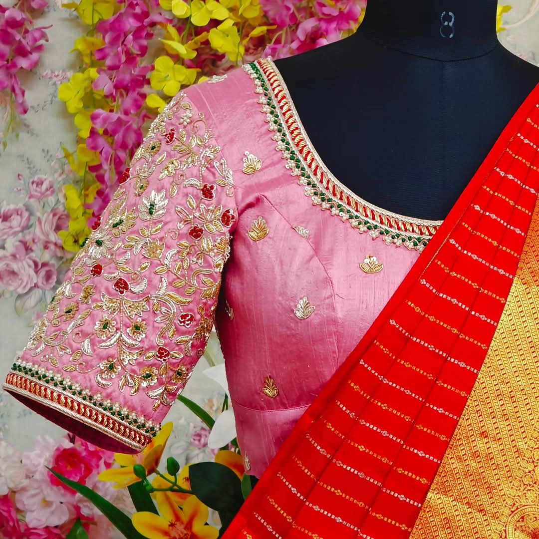 Blush Allure – Elegant Baby Pink Party Blouse