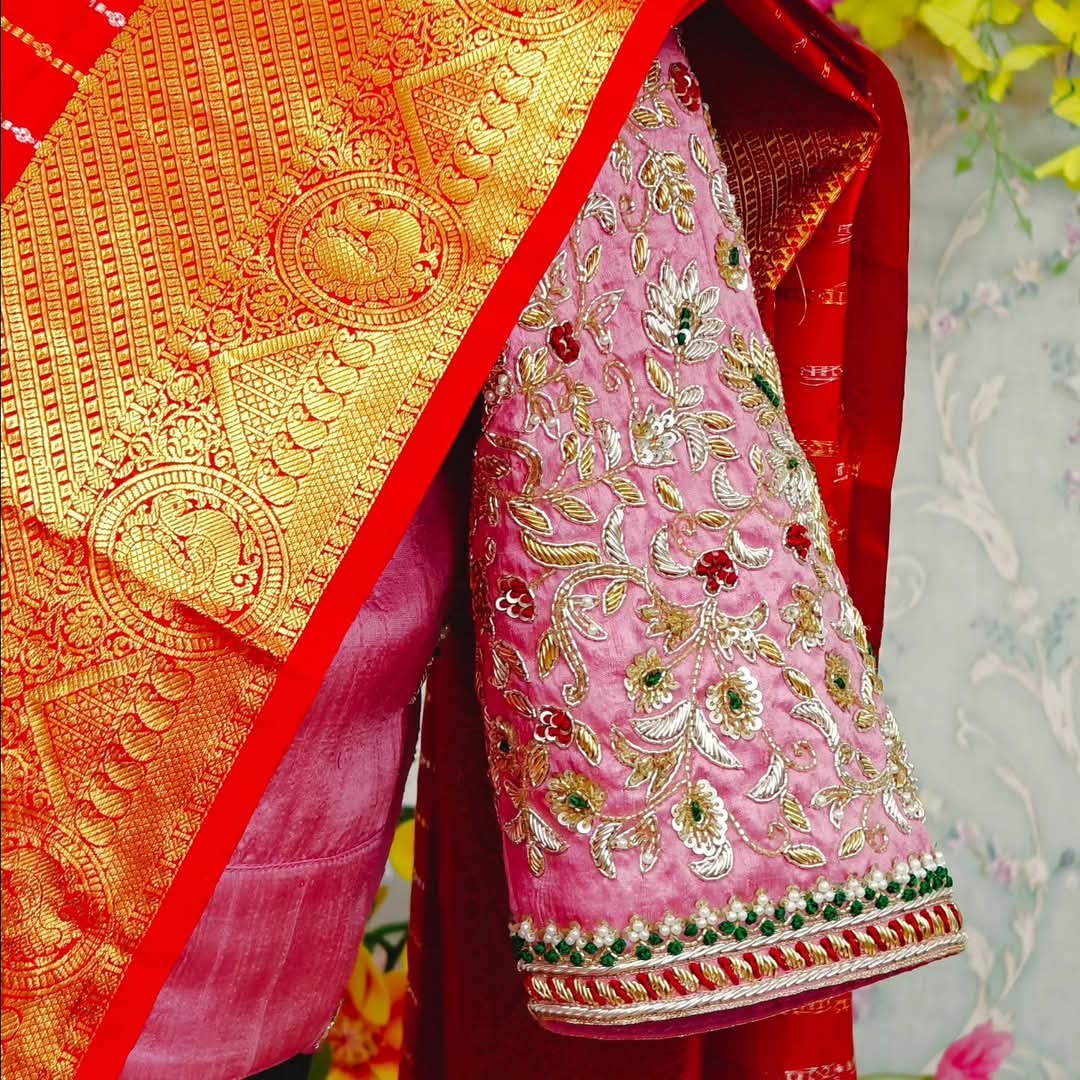 Blush Allure – Elegant Baby Pink Party Blouse - Image 3