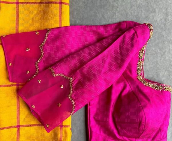 Charming Pink Net Blouse for an Ethereal Look