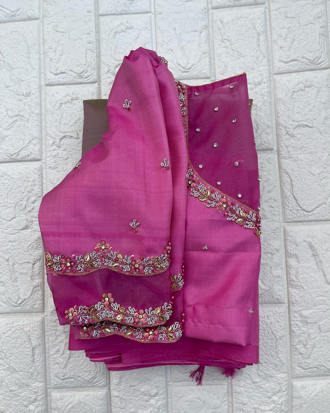 Soft Baby Pink Net Boat Neck Blouse – A Timeless Party Wear Choice