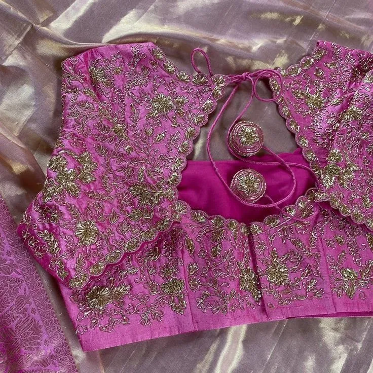 Blush Royale – Bridal Pink Zardosi Work Blouse