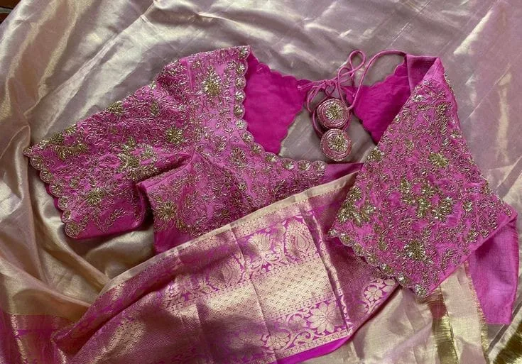 Blush Royale – Bridal Pink Zardosi Work Blouse