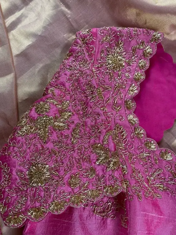 Blush Royale – Bridal Pink Zardosi Work Blouse