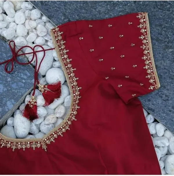 Chic Red Party Wear Blouse for a Sophisticated Style