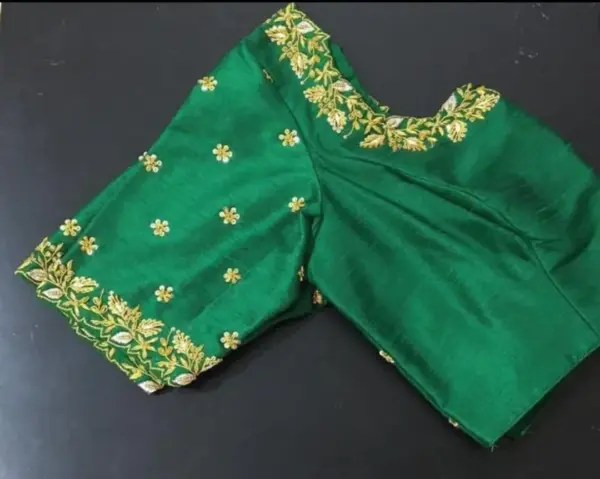 Elegant Green Cutwork Blouse: Perfect for Festive Glam