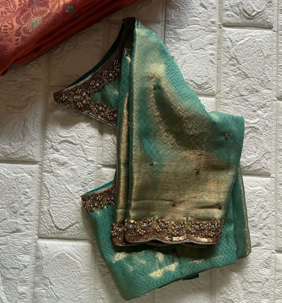 Green Border Maggam Work Blouse – A Classic Bridal Choice