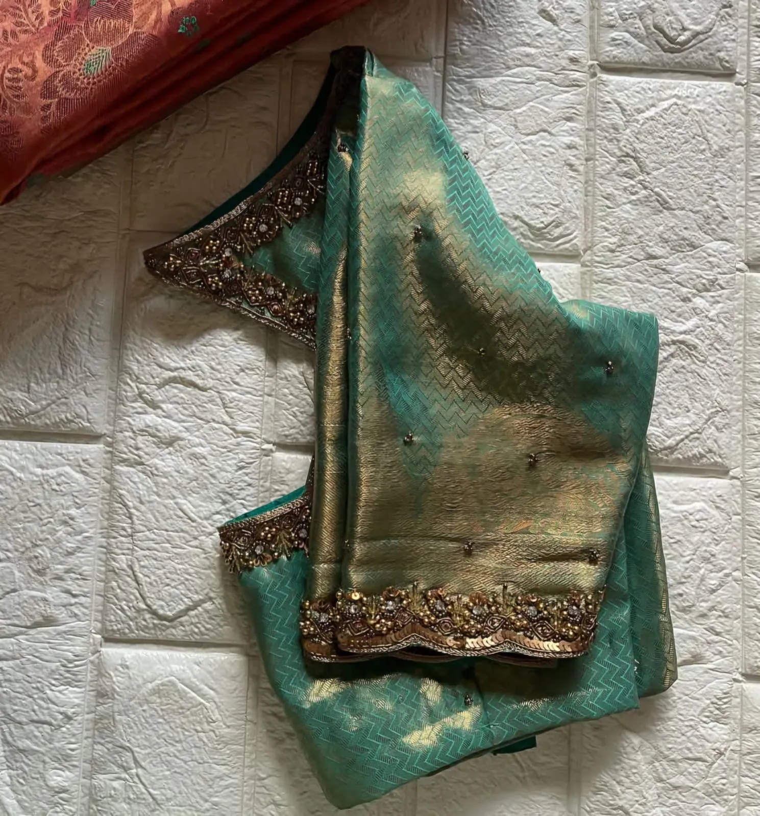 Green Border Maggam Work Blouse – A Classic Bridal Choice