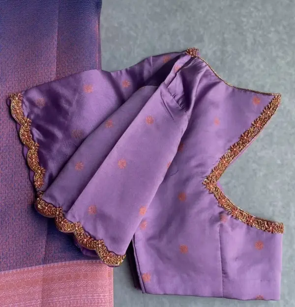Lilac Ethnic Cutwork Blouse – Chic and Timeless