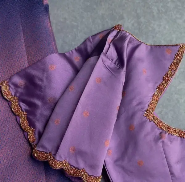 Lilac Ethnic Cutwork Blouse – Chic and Timeless