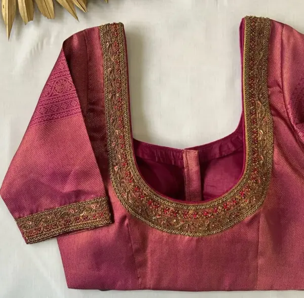 Onion Pink Embellished Blouse – Trendy, Modern, and Sophisticated