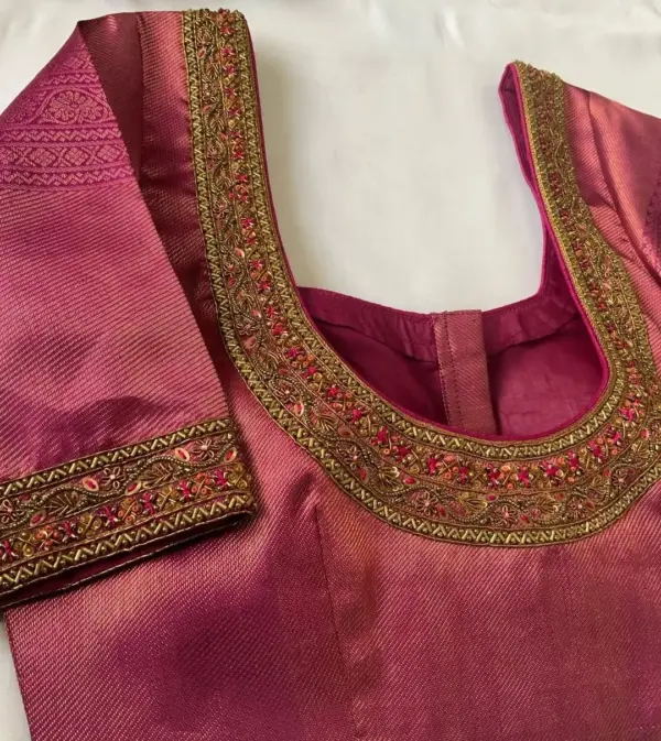 Onion Pink Embellished Blouse – Trendy, Modern, and Sophisticated