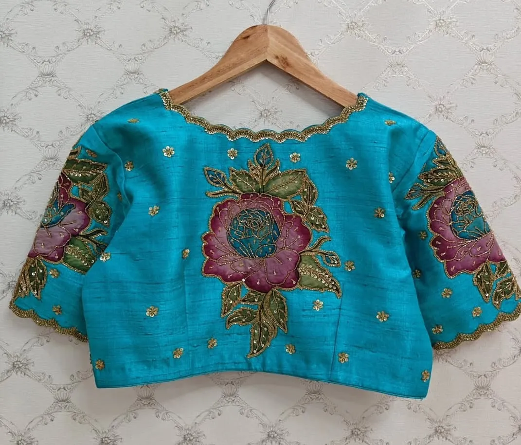 Product Name: Designer Bottle Green Party Blouse with Minimal Work