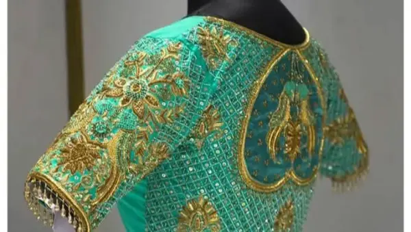 Rama Green Designer Bridal Blouse – Perfect for Weddings