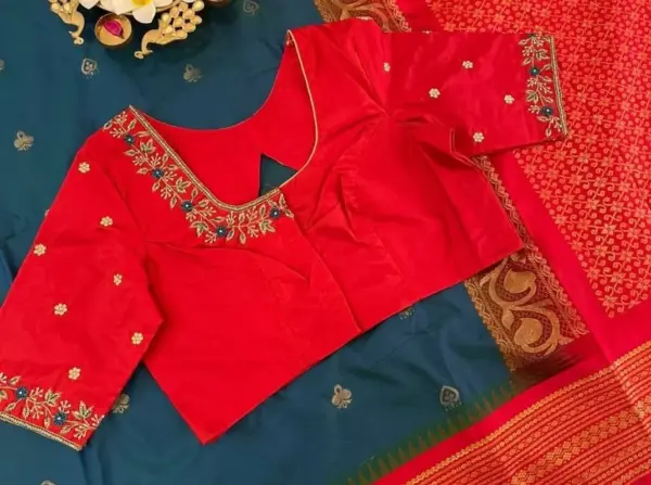 Red Raw Silk Blouse: Perfect for Party Wear and Weddings
