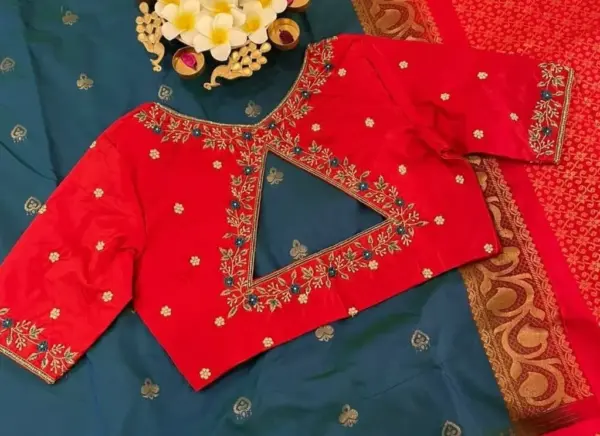 Red Raw Silk Blouse: Perfect for Party Wear and Weddings