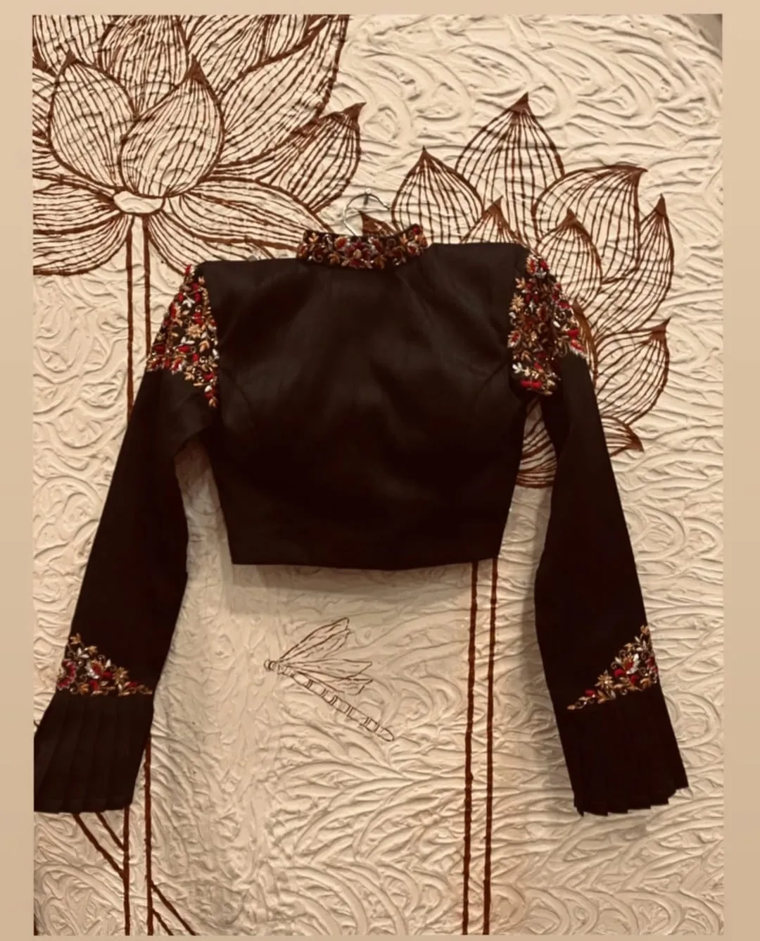 Regal Maroon – Full Sleeves Collar Neck Statement Blouse