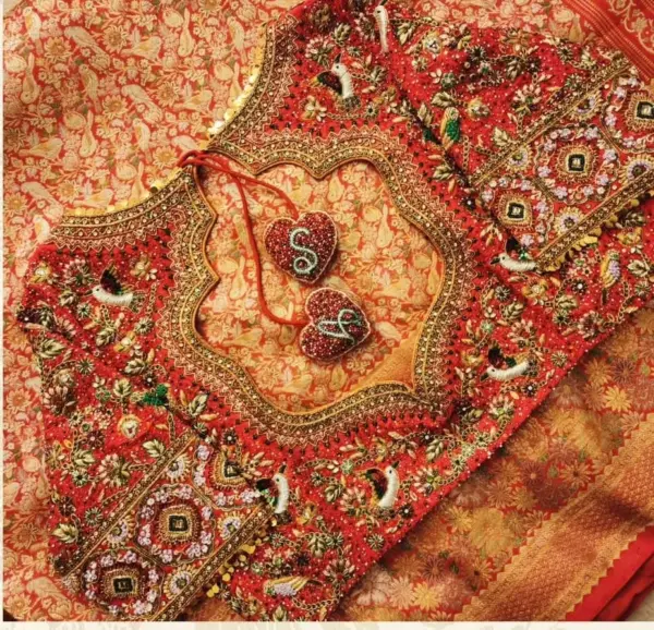 Regal Red Maggam Work Bridal Blouse – Designed for Grand Weddings