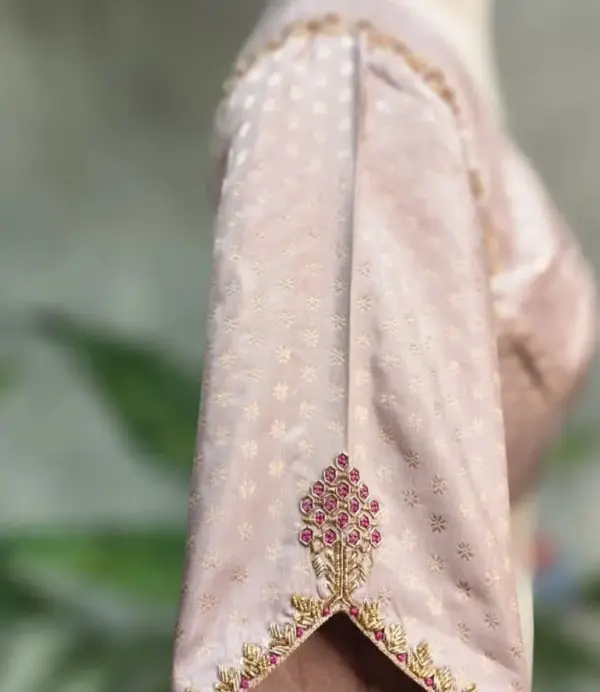 Stunning V-Cut Zardosi Cutwork Blouse for Bridal Elegance