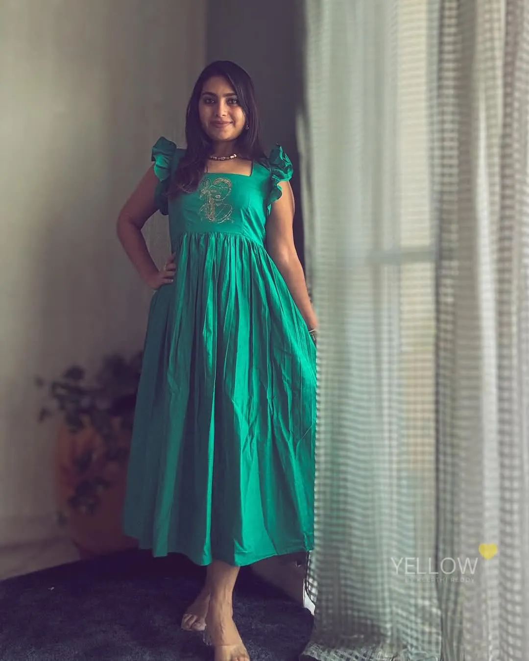 Stylish Green Long Frock with Intricate Detailing – Shop Now
